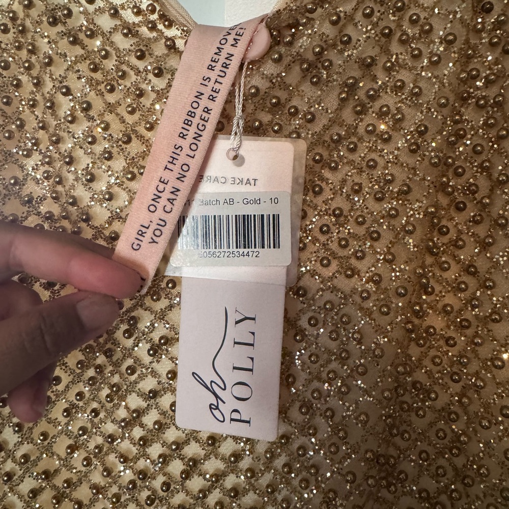 * SOLD * Oh Polly Gold Sequin Dress - Picture 4 of 4